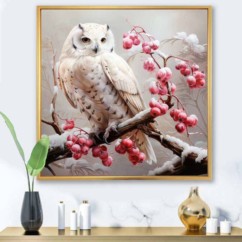 Owl Winter Scene Wall Art Hunting Decoration Hardwood Frame 17x21 Wildlife Print 5 outlet Mat Colors 4 Custom Moldings 17